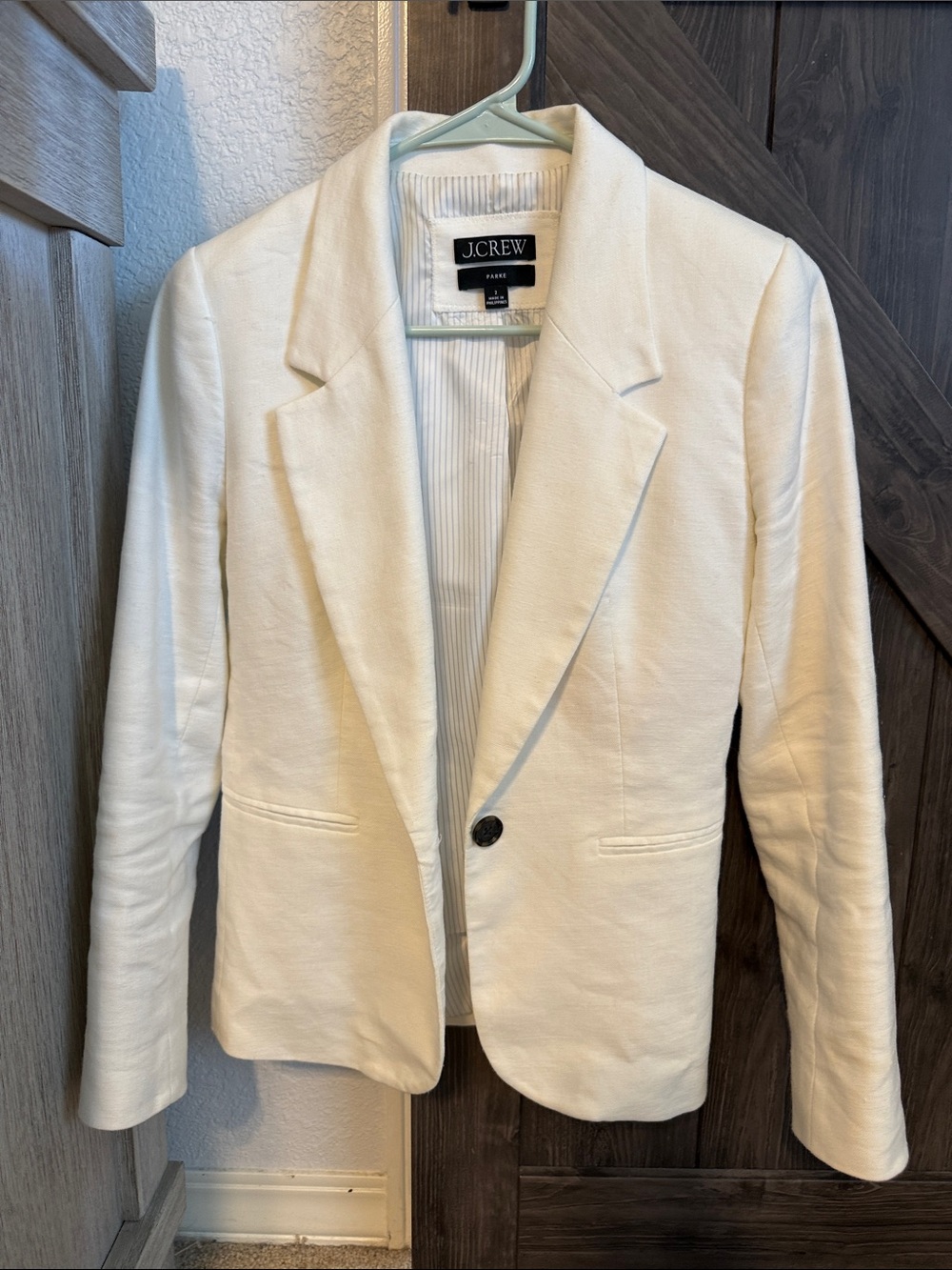 J.Crew Women's White Single-Button Blazer